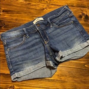 Hollister dark wash short denim shorts